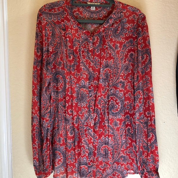 lucky brand red blouse